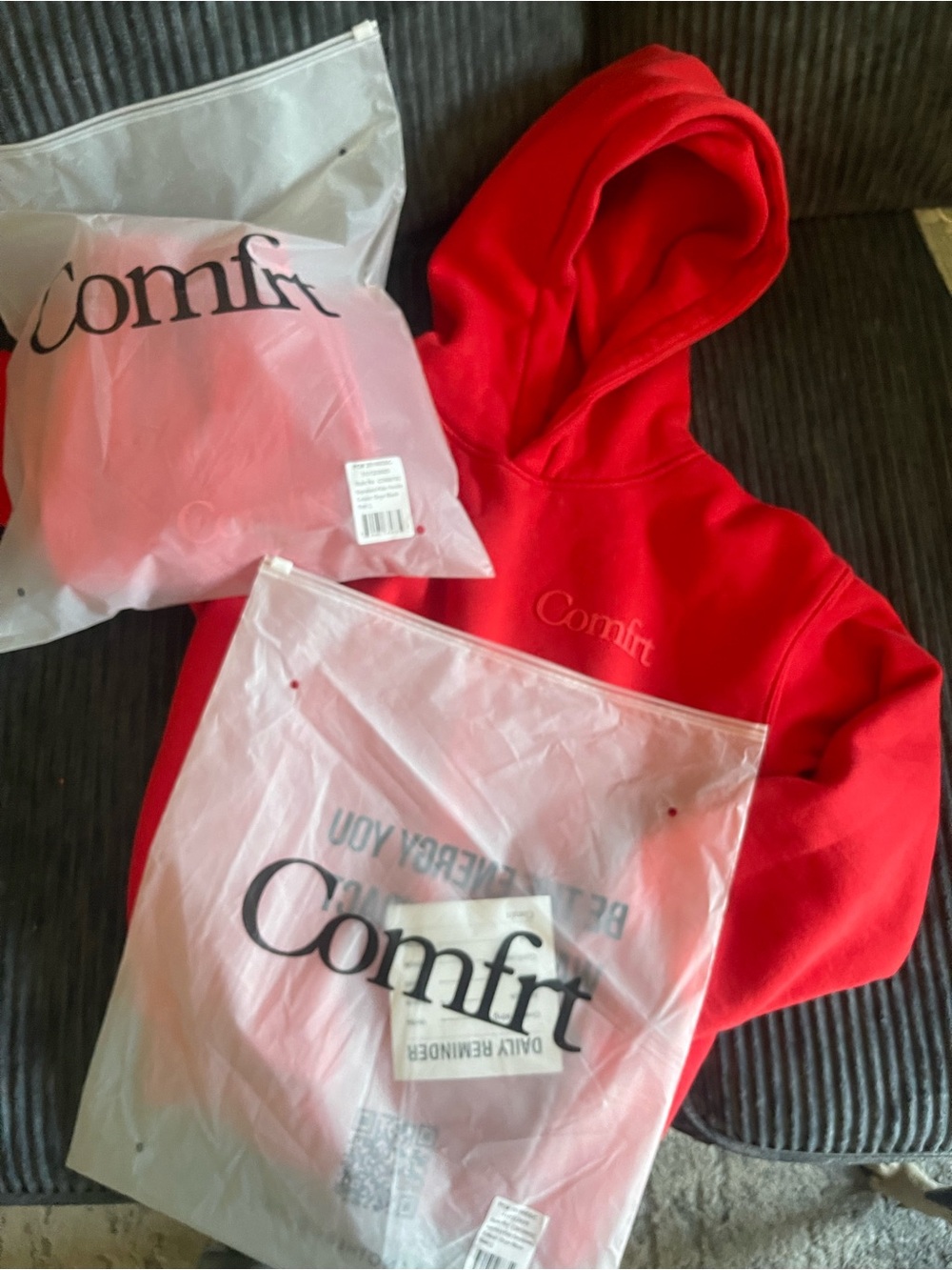 Comfrt Kids Red Hoodie Matching Set